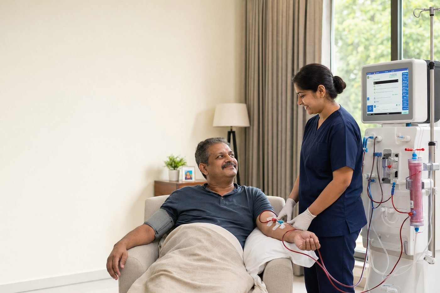 A nephrologist reviewing a patient's dialysis data